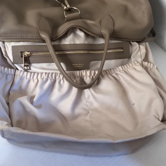 MINA BAIE Emmy Full Taupe Backpack Satchel Crossbody Travel Bag Diaper Bag - Picture 11 of 11
